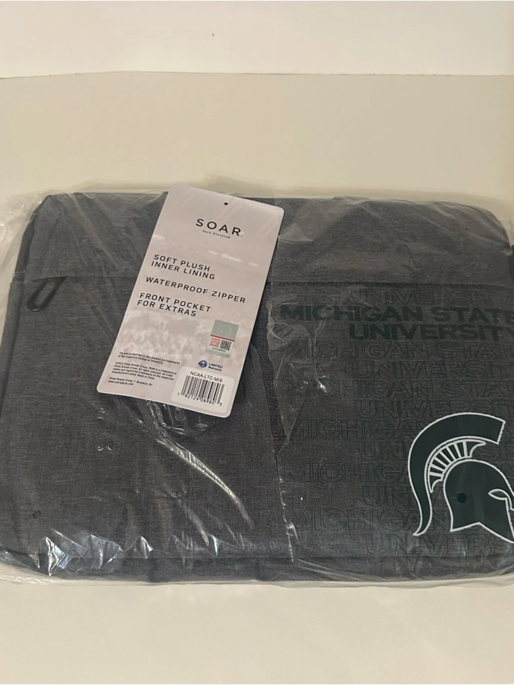 SOAR Michigan State Spartans NCAA Unisex 13” Laptop Sleeve Carrying Case NEW